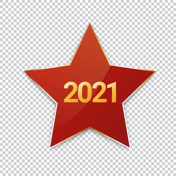 2021年新年 透明背景下的红色星条旗 — 图库矢量图片