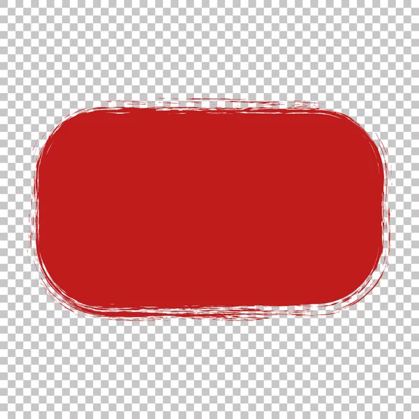 Pincel Rojo Tinta Pintada Sello Bandera Sobre Fondo Blanco — Vector de stock