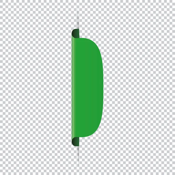 緑のブックマークバナー 透明性のある背景のテキスト — ストックベクタ