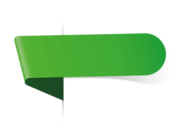 Зеленый Закладка Баннер Любого Текста Белом Фоне — стоковый вектор