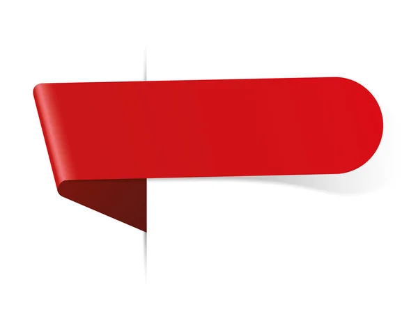 Bannière Rouge Signet Pour Tout Texte Sur Fond Blanc — Image vectorielle