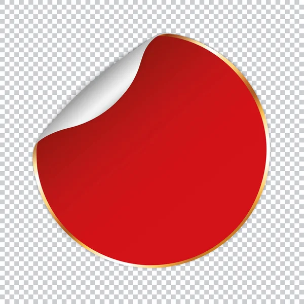 Rode Ronde Sticker Banners Transparante Achtergrond — Stockvector
