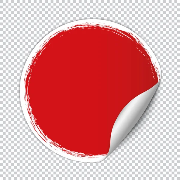 Rotes Rundes Notenpapier Auf Transparentem Hintergrund — Stockvektor