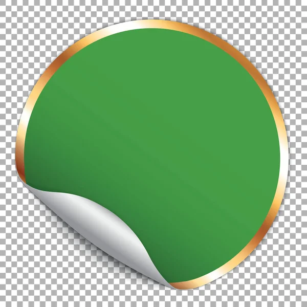 Papier Note Rond Vert Sur Fond Transparent — Image vectorielle