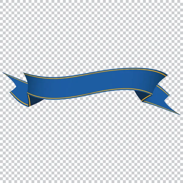 Modrá Stuha Banner Štítek Průhledném Pozadí — Stockový vektor