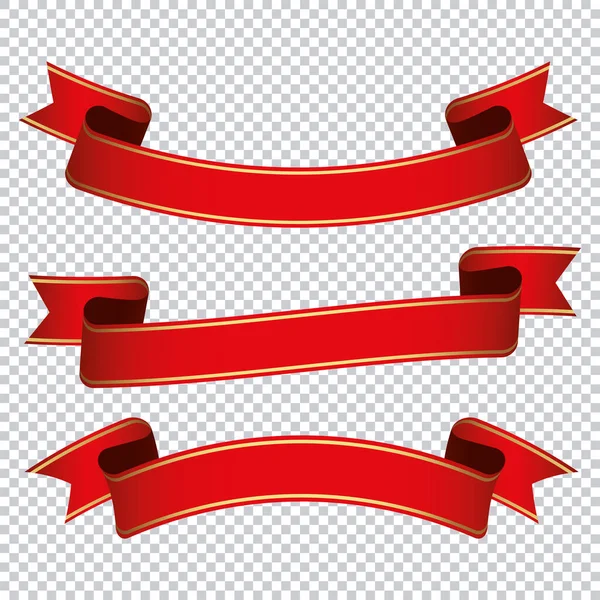 Κόκκινη Κορδέλα Banner Ετικέτα Διαφανές Φόντο — Διανυσματικό Αρχείο