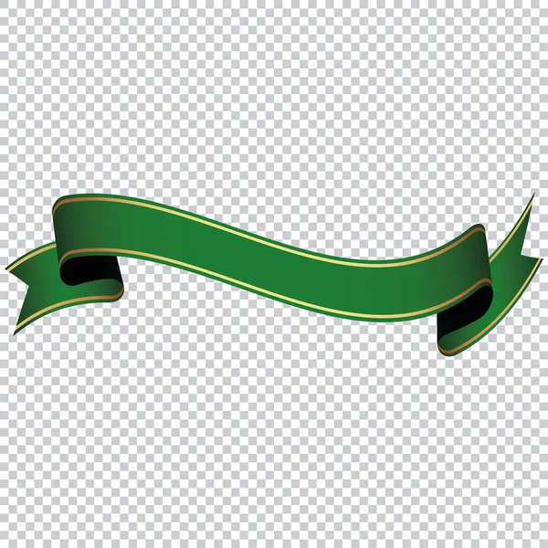 Groen Lint Banner Transparante Achtergrond — Stockvector