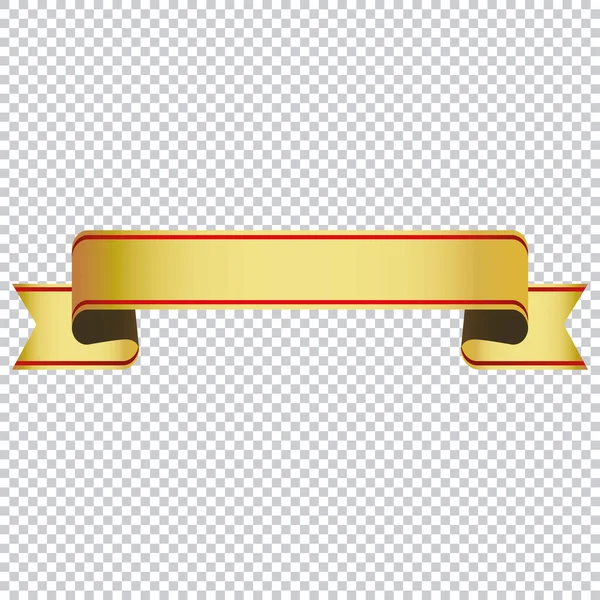 Gouden Lint Banner Transparante Achtergrond — Stockvector