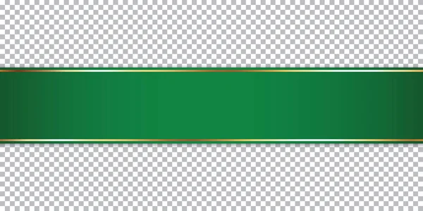 Grönt Band Banner Transparent Bakgrund — Stock vektor