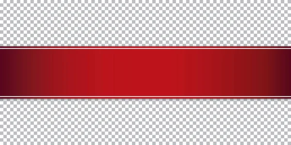 Banner Cinta Roja Sobre Fondo Transparente — Vector de stock