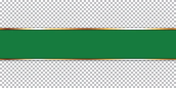 Zielony Baner Wstążki Przezroczystym Tle — Wektor stockowy