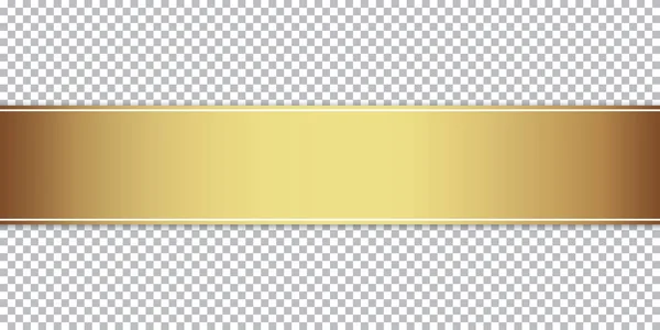 Guld Band Banner Transparent Bakgrund — Stock vektor