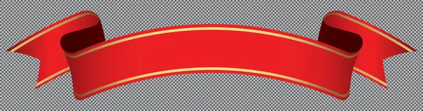 Rood Lint Banner Transparante Achtergrond — Stockvector