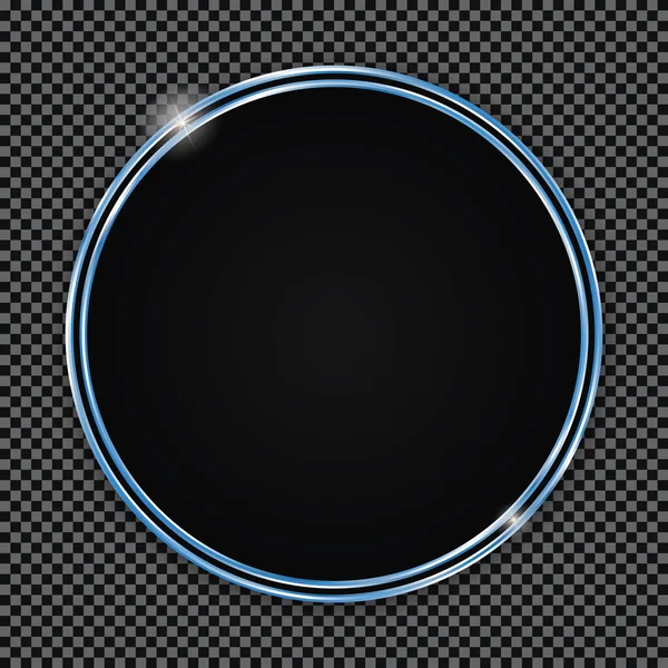 Runder Knopf Mit Blauem Rahmen Auf Transparentem Hintergrund — Stockvektor