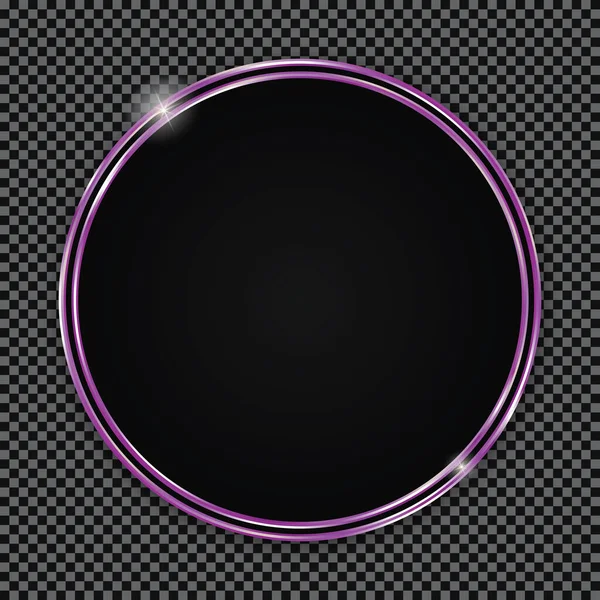 Кругла Кнопка Фіолетовою Рамкою Прозорому Фоні — стоковий вектор