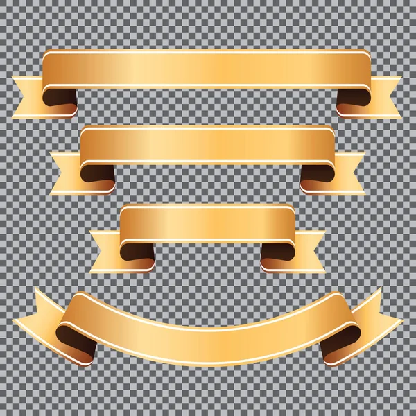 Золотой Баннер Прозрачном Фоне — стоковый вектор