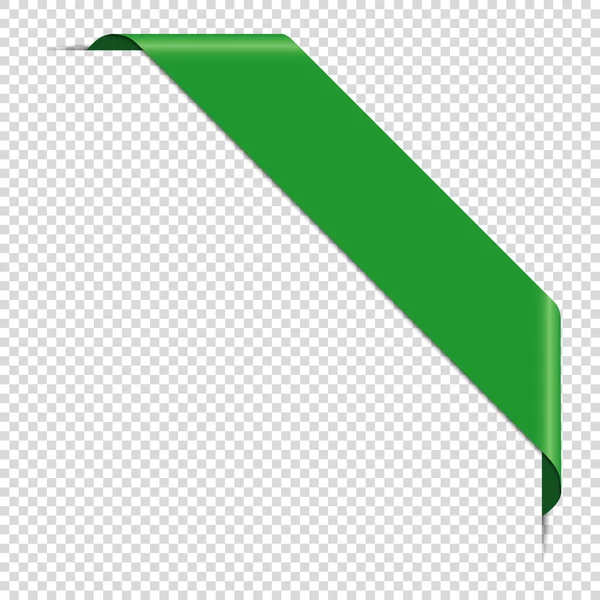 透明背景下孤立的绿色角带横幅 — 图库矢量图片