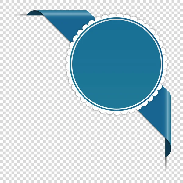 Blå Hörnband Banner Isolerad Transparent Bakgrund — Stock vektor