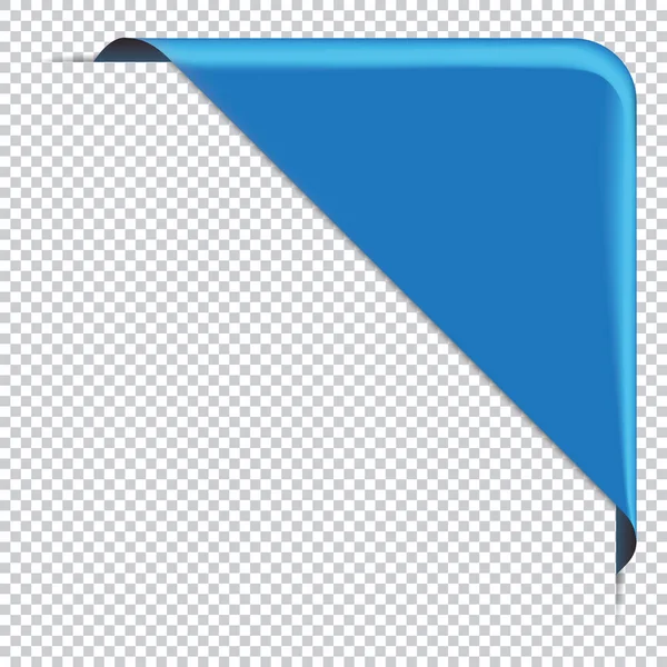 Bannière Ruban Angle Bleu Isolé Sur Fond Transparent — Image vectorielle