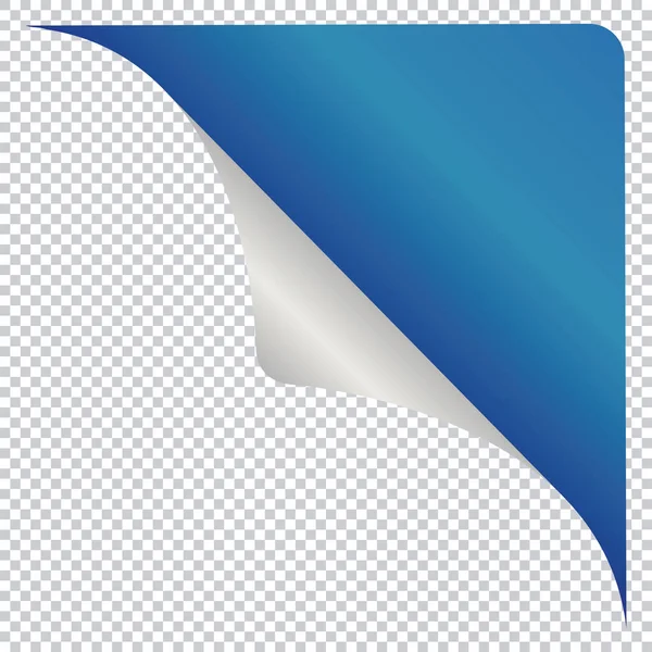 Blauw Hoekbanner Design Element Geïsoleerd Transparante Achtergrond — Stockvector