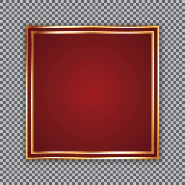 Rotes Banner Mit Goldenem Rahmen — Stockvektor