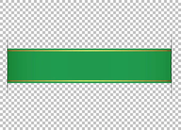 Groen Lint Banner Transparante Achtergrond — Stockvector