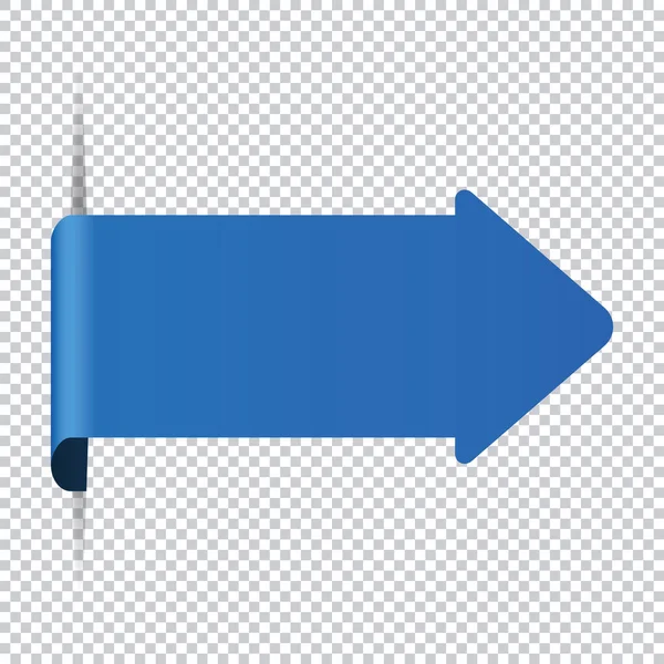 Blauwe Pijl Bladwijzer Banner Voor Elke Tekst Transparante Achtergrond — Stockvector