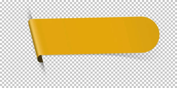 Yellow Arrow Bookmark Banner Any Text Transparent Background — Stock Vector