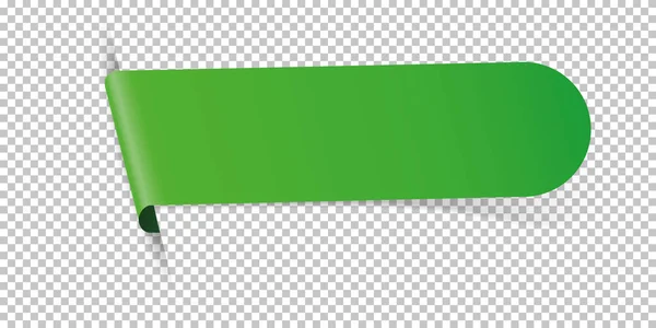 Bannière Signet Flèche Verte Pour Tout Texte Sur Fond Transparent — Image vectorielle