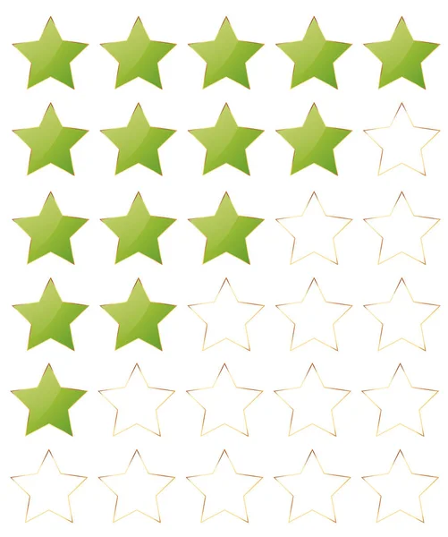 Estrellas Verdes Para Calificación Del Producto Del Cliente — Vector de stock