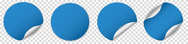 Σύνολο Μπλε Στρογγυλό Αυτοκόλλητο Banner Διαφανές Φόντο — Διανυσματικό Αρχείο
