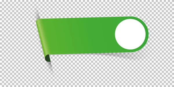 Grön Pil Bokmärke Banner För Text Transparent Bakgrund — Stock vektor