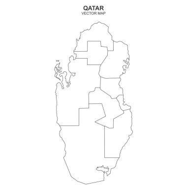 Şeffaf arkaplanda Katar 'ın vektör haritası
