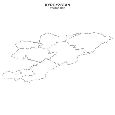 Kırzistan 'ın siyasi haritası şeffaf arkaplanda izole edildi