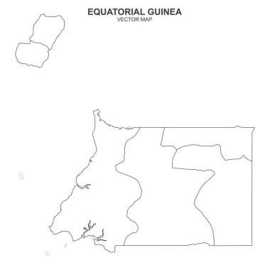 Beyaz arkaplanda Ekvator Ginesinin politik haritası