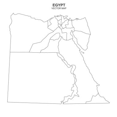 Beyaz arkaplan üzerine siyasi harita
