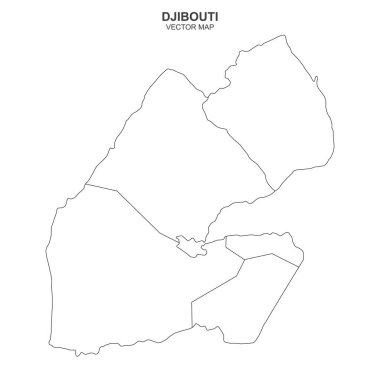 Cibuti 'nin beyaz zemin üzerindeki politik haritası