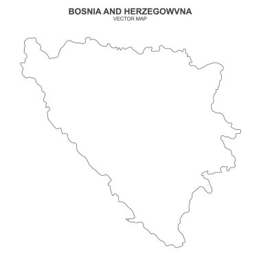 Bosna-Hersek 'in beyaz zemin üzerindeki vektör haritası