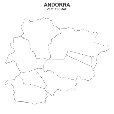 Beyaz arkaplanda Andorra 'nın vektör haritası