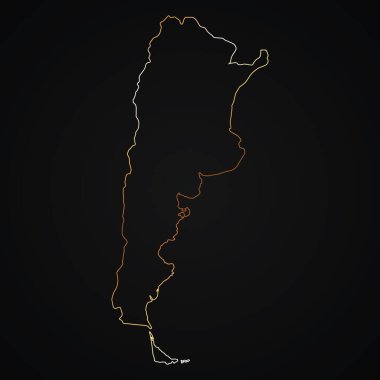 Arjantin 'in koyu arkaplan üzerindeki altın çizgisi