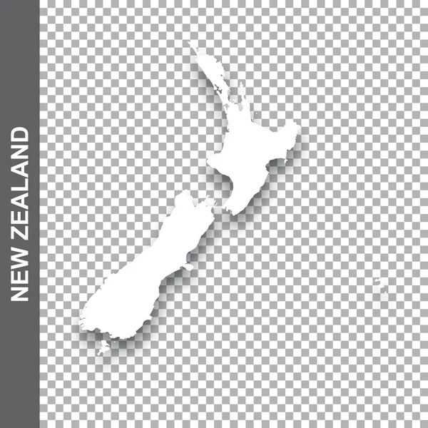 Zéland Fehér Térképe Átlátszó Háttérrel — Stock Vector