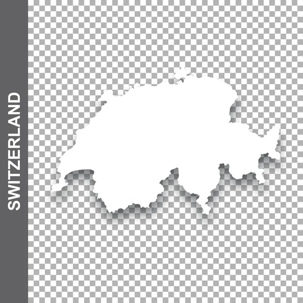 Mapa Branco Suíça Com Sombra Sobre Fundo Transparente —  Vetores de Stock