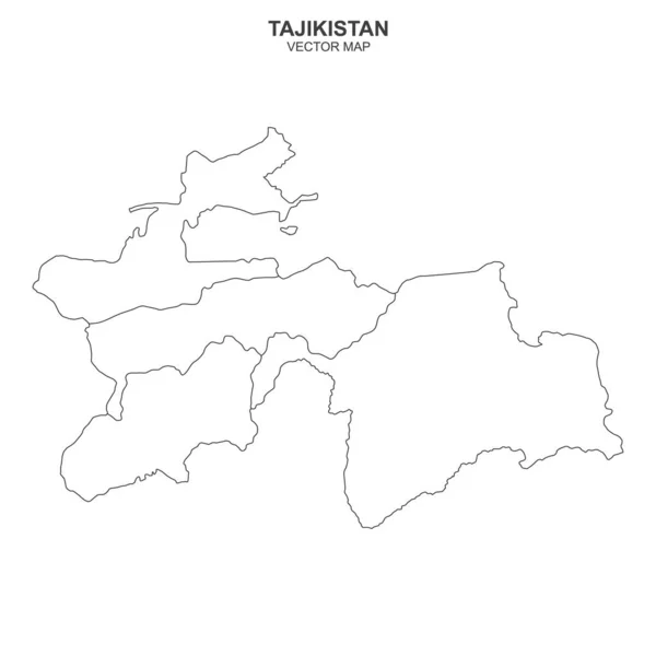 Mapa Político Tayikistán Aislado Sobre Fondo Blanco — Archivo Imágenes Vectoriales