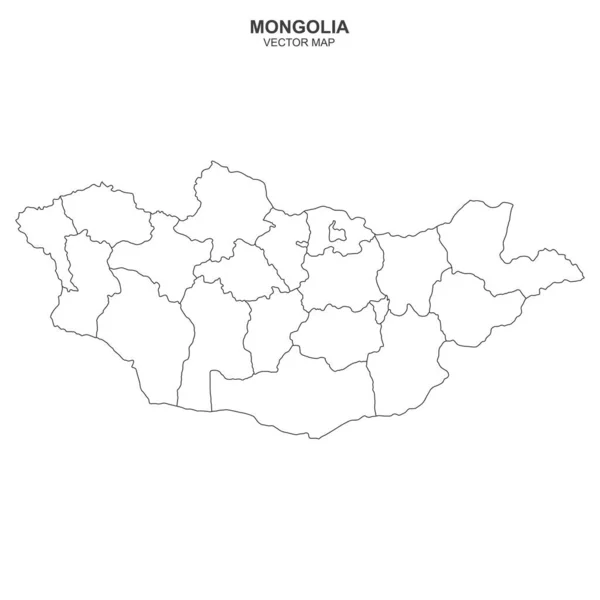 Carte Vectorielle Mongolie Sur Fond Blanc — Image vectorielle