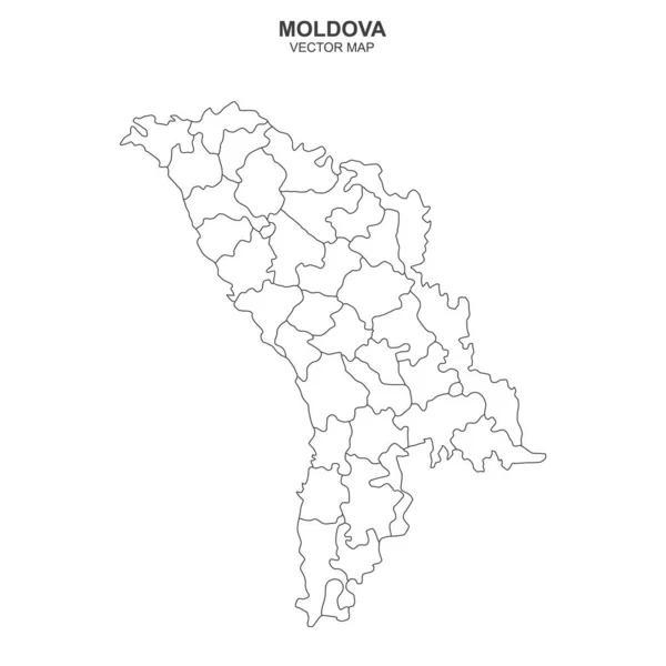 Carte Politique Moldavie Isolée Sur Fond Transparent — Image vectorielle