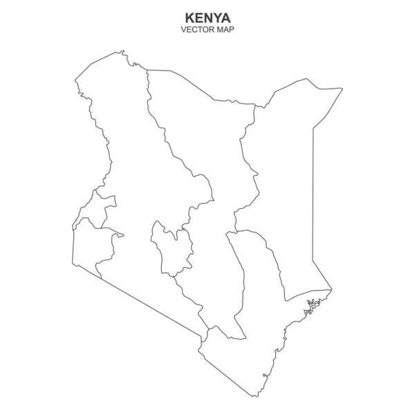 Polityczna Mapa Kenii Odizolowana Białym Tle — Wektor stockowy