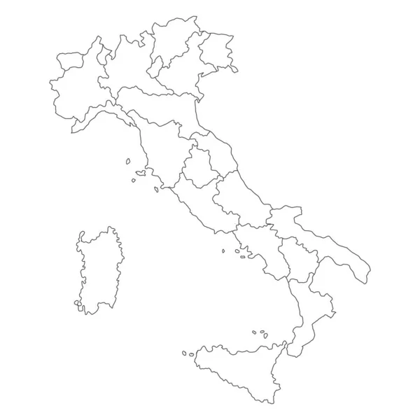 Vektorkarte Von Italien Mit Grenzen Der Regionen — Stockvektor