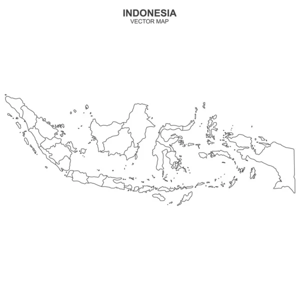 Peta Vektor Indonesia Pada Latar Belakang Putih - Stok Vektor