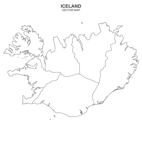 Izland Vektortérképe Fehér Alapon — Stock Vector