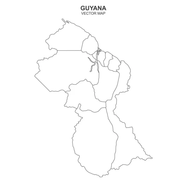 Carte Politique Guyane Sur Fond Blanc — Image vectorielle